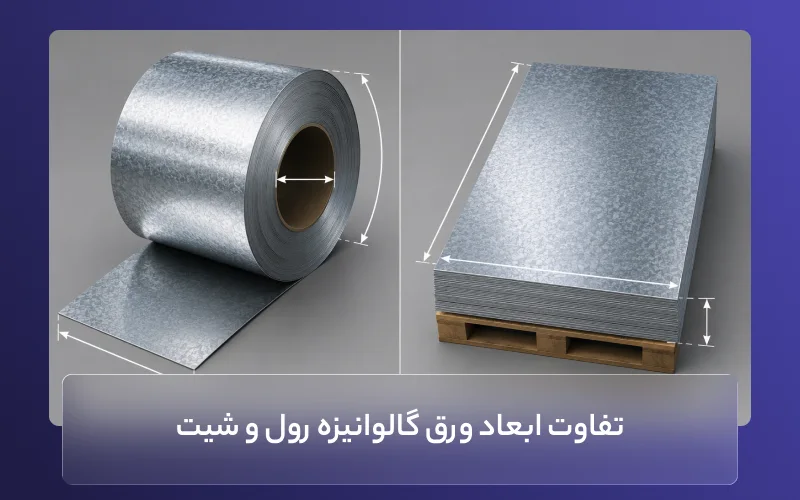 تفاوت ابعاد ورق گالوانیزه رول و شیت