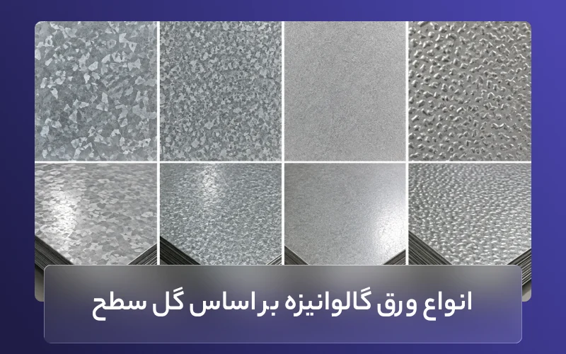 انواع ورق گالوانیزه بر اساس گل سطح